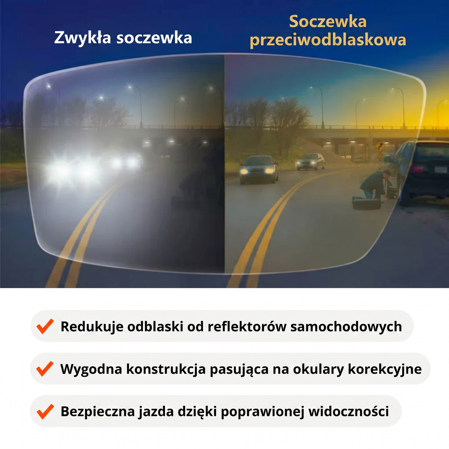 Nakładki na okulary do jazdy samochodem SunClip