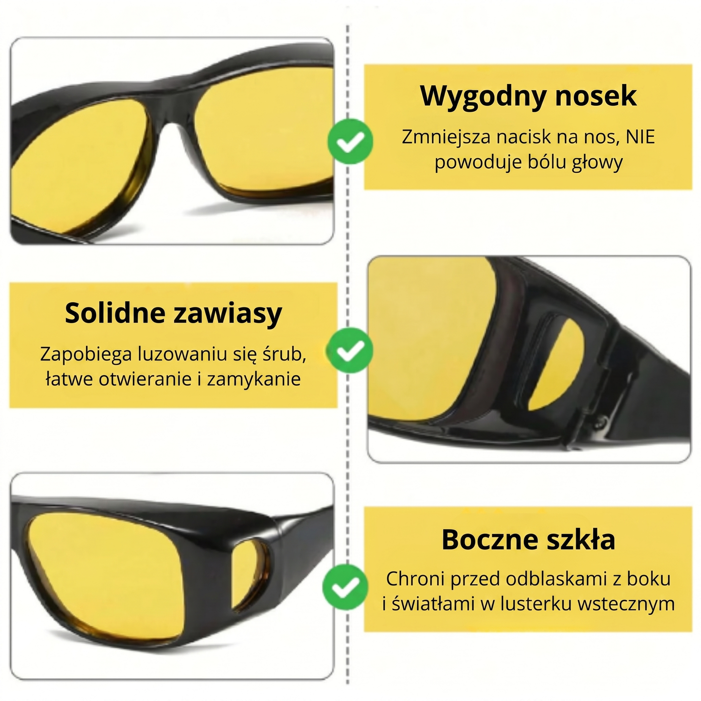 Nakładki na okulary do jazdy samochodem SunClip